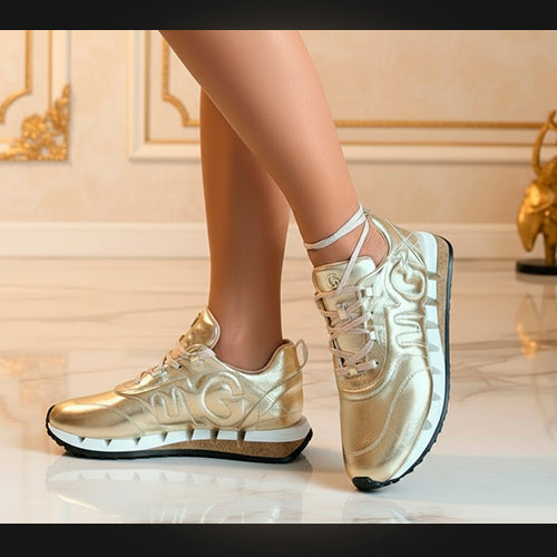 GG Piera – Sneaker Moderno Dorado Metálico 'Glamour'